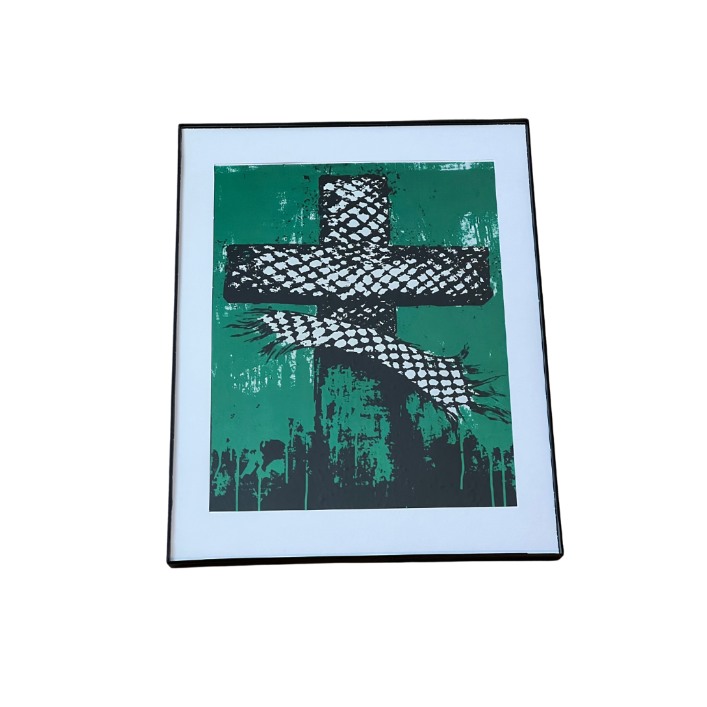 Keffiyeh Cross – Green (Digital Poster)