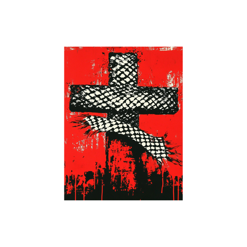 Keffiyeh Cross – Red (Digital Poster)